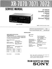 Sony XR-7071 Service Manual