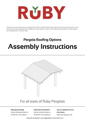 Ruby Lean-To Pergola Assembly Instructions Manual