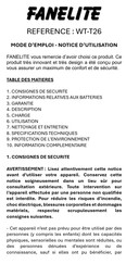 Fanelite WT-T26 User Manual
