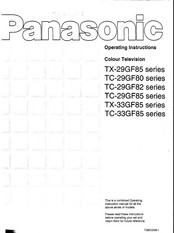 Panasonic TX-29GF85R Operating Instructions Manual