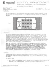 LEGRAND IC5010 Instruction/Installation Sheet