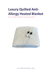 DREAMS Luxury Quilted Anti-Allergy Heated Blanket Quick Start Manual