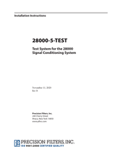 PRECISION FILTERS 28000-5-TEST Installation Instructions Manual