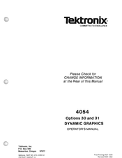 Tektronix 4054 Operator's Manual