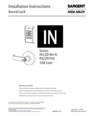 Assa Abloy SARGENT IN120 10X Line Installation Instructions Manual
