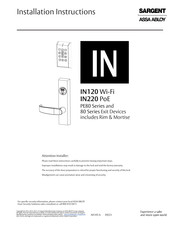 Assa Abloy SARGENT IN120 Installation Instructions Manual