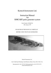 Kentech Instruments SIMCART Instruction Manual