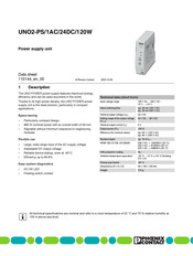 Phoenix Contact UNO2-PS/1AC/24DC/120W Mounting Instructions