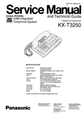 Panasonic EASA-PHONE KX-T3250 Service Manual And Technical Manual