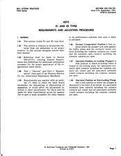 AT&T Bell System E2 Series Adjustment Procedure