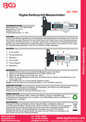 Bgs Technic 1941 Quick Start Manual