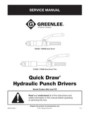 Textron GREENLEE Quick Draw 7804SB Service Manual