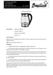 Basilico 610350 Instructions For Use Manual