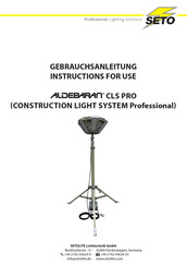 Seto ALDEBARAN CLS PRO Instructions For Use Manual