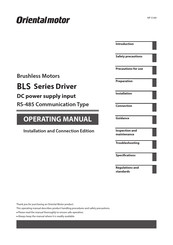 Oriental motor BLSD-KR Operating Manual