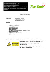 Basilico 626190 Instructions For Use Manual