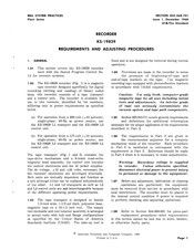 AT&T Bell System KS-19829 Adjustment Procedure