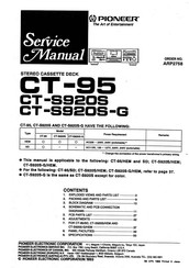 Pioneer CT-95 SD Service Manual