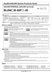 Anywire ASLINKTERMINAL BL296 B-08F 20 Series Product Manual