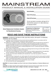 Tamarack Technologies MAINSTREAM Product Manual & Installation Manual