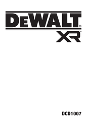 DeWalt XR DCD1007H1T Original Instructions Manual