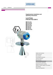KROHNE BM 70 Pi-Ex Supplementary Installation And Operating Instructions