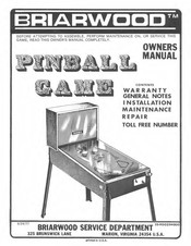 Briarwood PINBALL GAME Owner's Manual