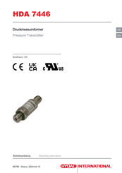 HYDAC ELECTRONIC HDA 7446-B-100-000 Operating Instructions Manual