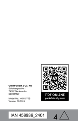 Parkside HG11575B Operation And Safety Notes