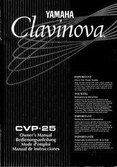 Yamaha Clavinova CVP-25 Owner's Manual