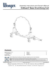 Wenger OnBoard Bass Drum/Gong Cart Assembly Instructions And Owner's Manual