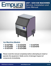 Empura Equipment E-UCF280 Service, Installation And Care Manual