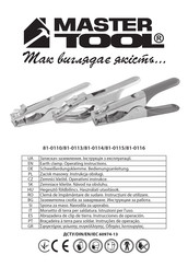 MASTER TOOLS 81-0114 Operating Instructions Manual