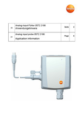TESTO 0572 2166 Application Information