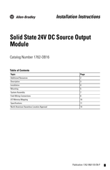 Rockwell Automation Allen-Bradley 1762-OB16 Installation Instructions Manual