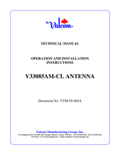 Valcom V33085AM-CL Operation And Installation Instructions Manual