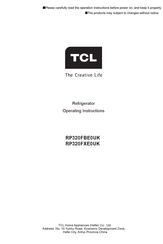 TCL RP320FBE0UK Operating Instructions Manual