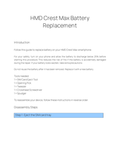 HMD Crest Max Battery Replacement