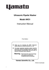 Yamato AW31 Instruction Manual