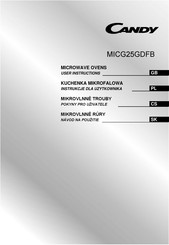 Candy MICG25GDFB User Instructions