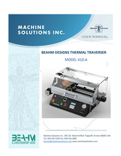 MACHINE SOLUTIONS BEAHM DESIGNS 410-A Manual