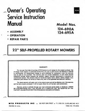 MTD 124-695A Owner Operating Instructions