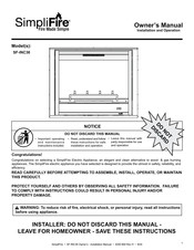 SimpliFire Inception SF-INC36 Owner's Manual Installation And Operation