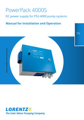 Lorentz 19-000185 Manual For Installation And Operation