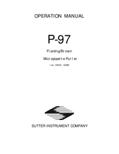 Sutter Instrument P-97 Operation Manual