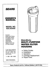 Sears WaterWorks 625.343400 Owner's Manual