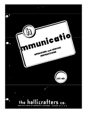 Hallicrafters HT-40 Operating And Service Instructions
