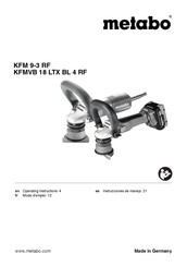Metabo KFMVB 18 LTX BL 4 RF Operating Instructions Manual