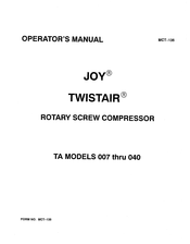 Joy TWISTAIR TA-030 Operator's Manual