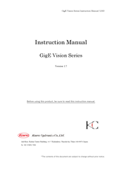 Kowa GigE Vision KC130GC3CX Instruction Manual